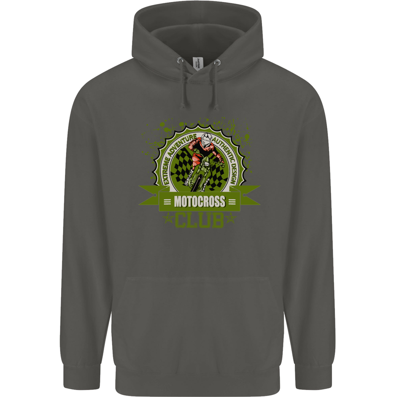 Motocross Club Dirt Bike MotoX Childrens Kids Hoodie Storm Grey