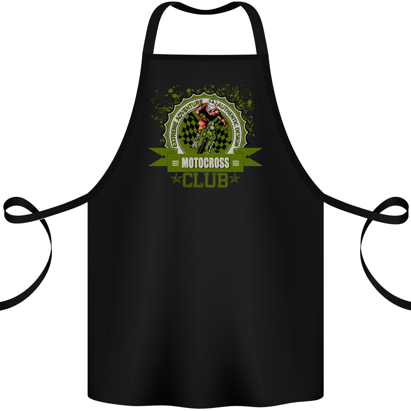 Motocross Club Dirt Bike MotoX Cotton Apron 100% Organic Black