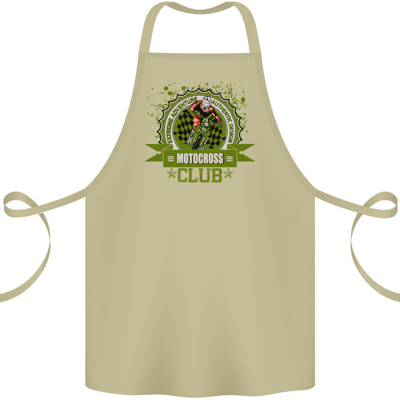 Motocross Club Dirt Bike MotoX Cotton Apron 100% Organic Khaki
