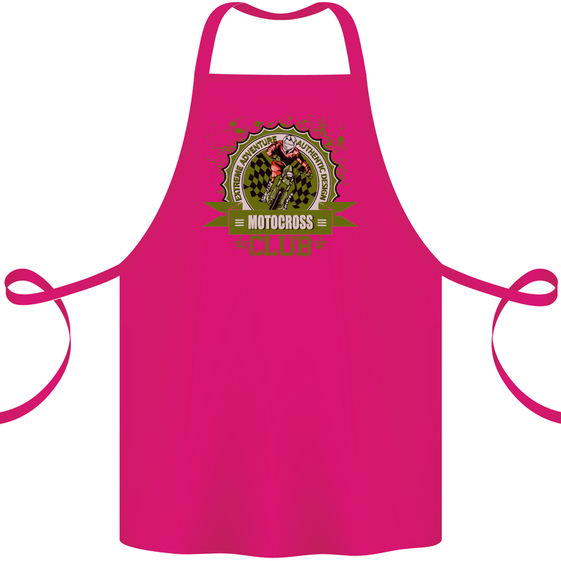 Motocross Club Dirt Bike MotoX Cotton Apron 100% Organic Pink
