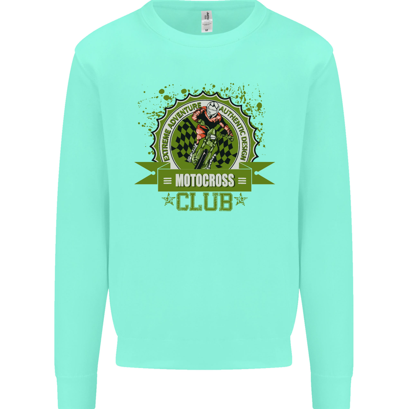 Motocross Club Dirt Bike MotoX Kids Sweatshirt Jumper Peppermint