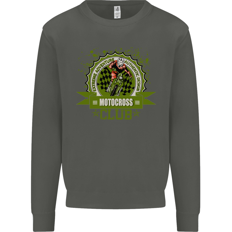 Motocross Club Dirt Bike MotoX Kids Sweatshirt Jumper Storm Grey