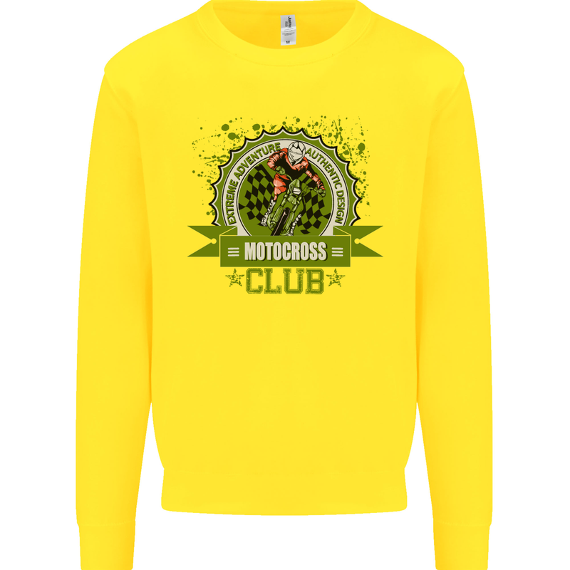 Motocross Club Dirt Bike MotoX Kids Sweatshirt Jumper Yellow