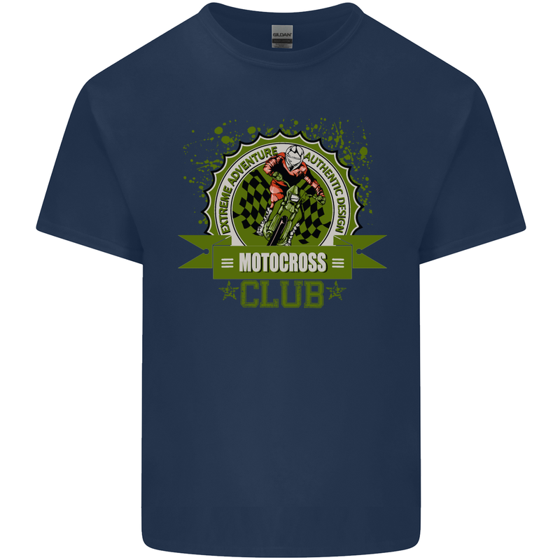 Motocross Club Dirt Bike MotoX Kids T-Shirt Childrens Navy Blue