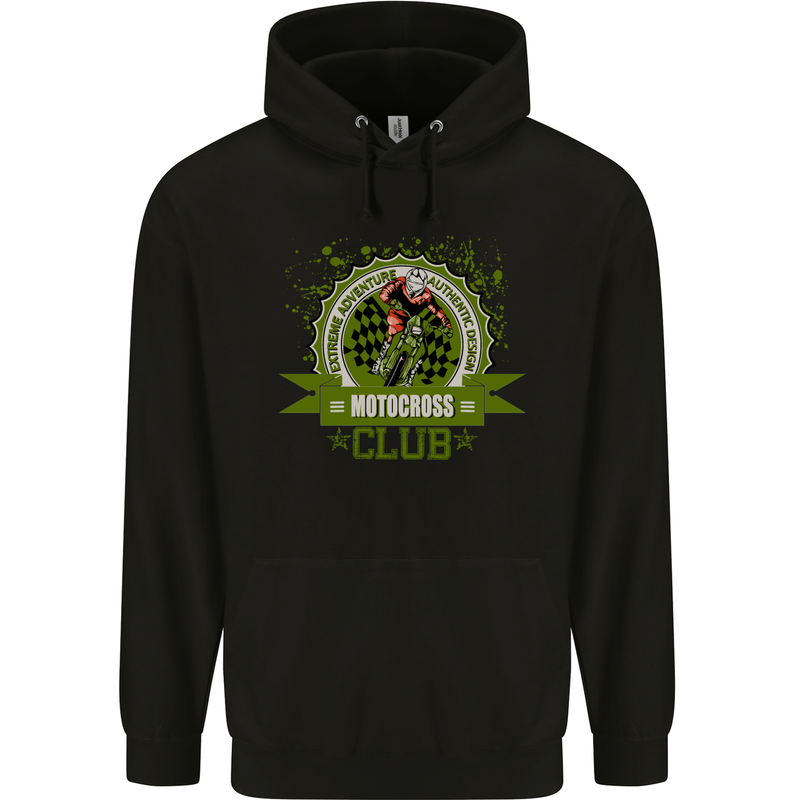 Motocross Club Dirt Bike MotoX Mens 80% Cotton Hoodie Black
