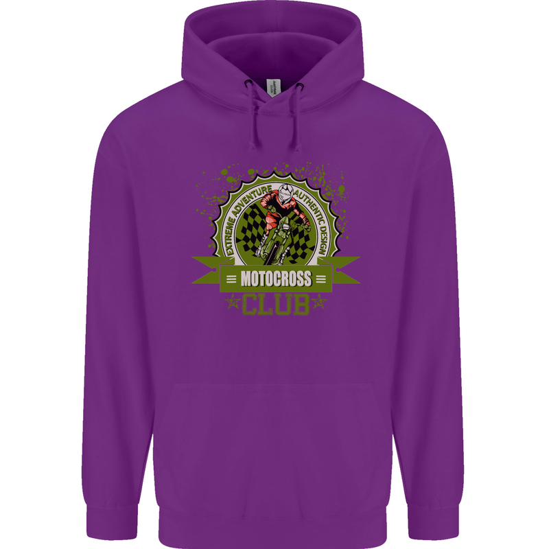 Motocross Club Dirt Bike MotoX Mens 80% Cotton Hoodie Purple