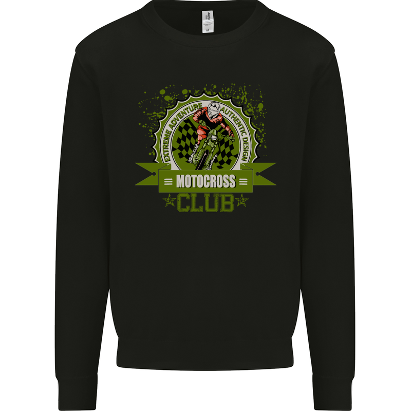 Motocross Club Dirt Bike MotoX Mens Sweatshirt Jumper Black