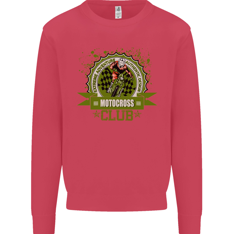 Motocross Club Dirt Bike MotoX Mens Sweatshirt Jumper Heliconia
