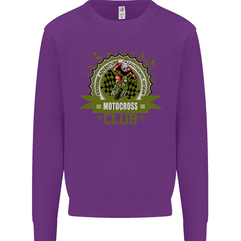 Motocross Club Dirt Bike MotoX Mens Sweatshirt Jumper Purple