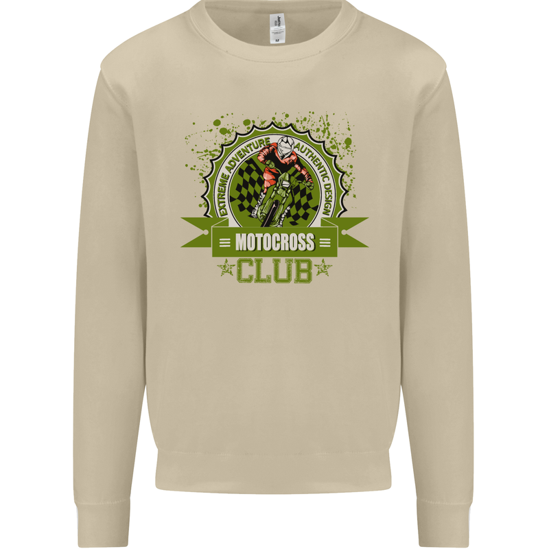 Motocross Club Dirt Bike MotoX Mens Sweatshirt Jumper Sand