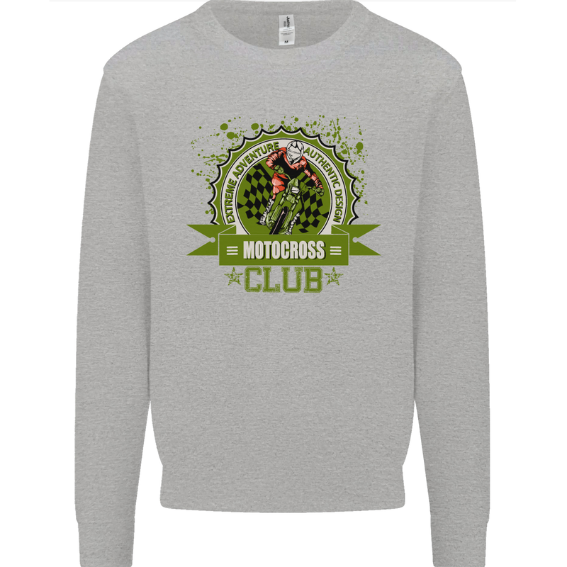 Motocross Club Dirt Bike MotoX Mens Sweatshirt Jumper Sports Grey