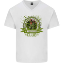 Motocross Club Dirt Bike MotoX Mens V-Neck Cotton T-Shirt White