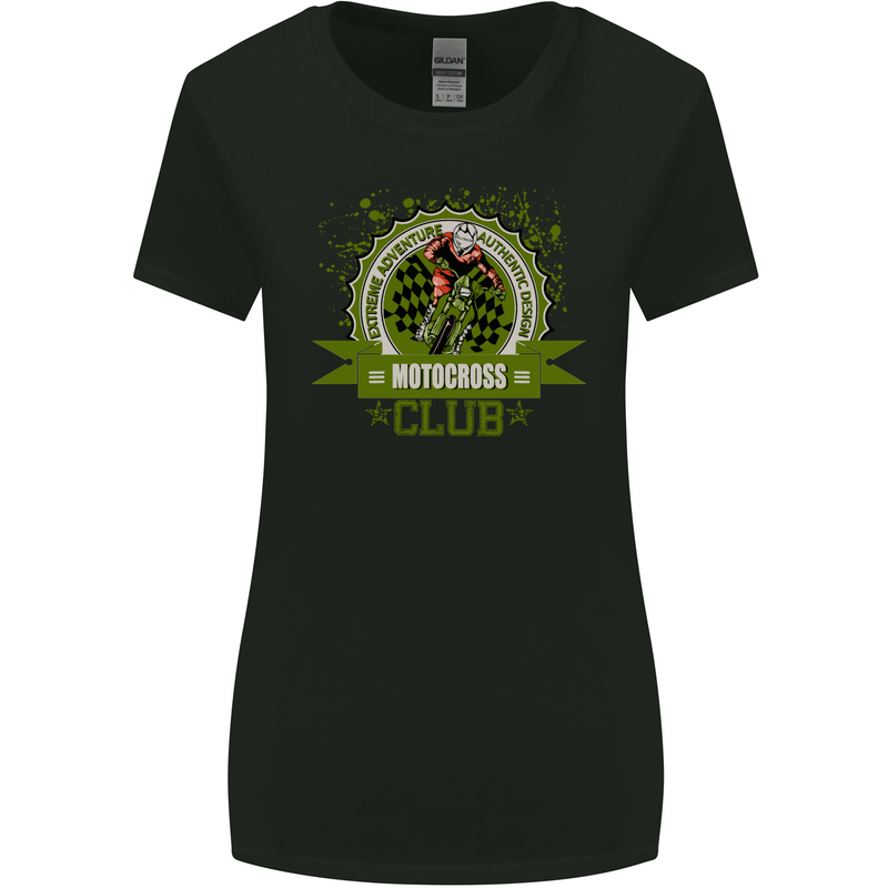 Motocross Club Dirt Bike MotoX Womens Wider Cut T-Shirt Black