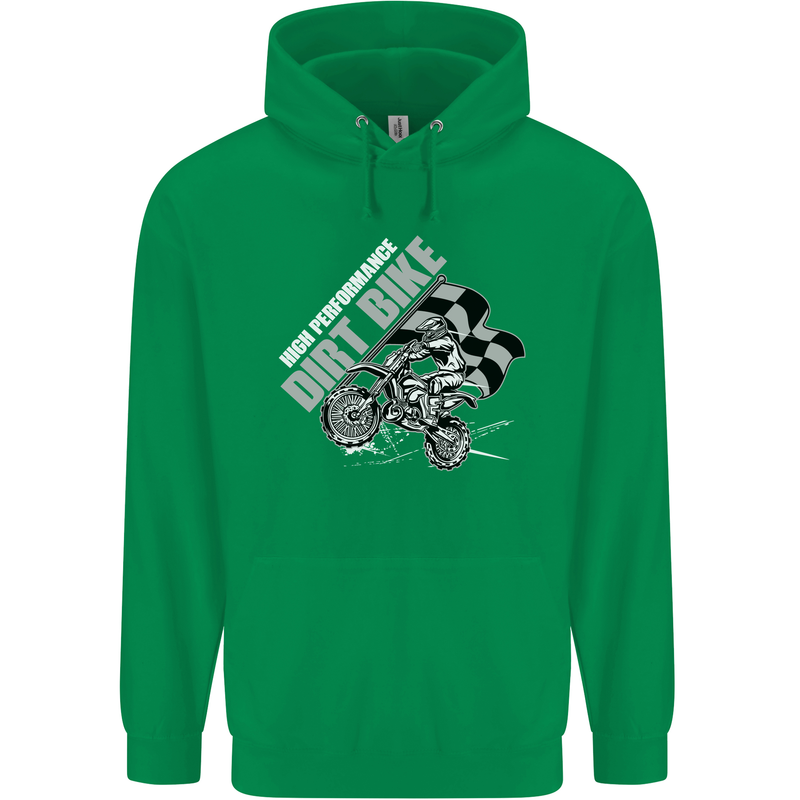 Motocross Dirt Bike MotoX Scrambling Childrens Kids Hoodie Irish Green