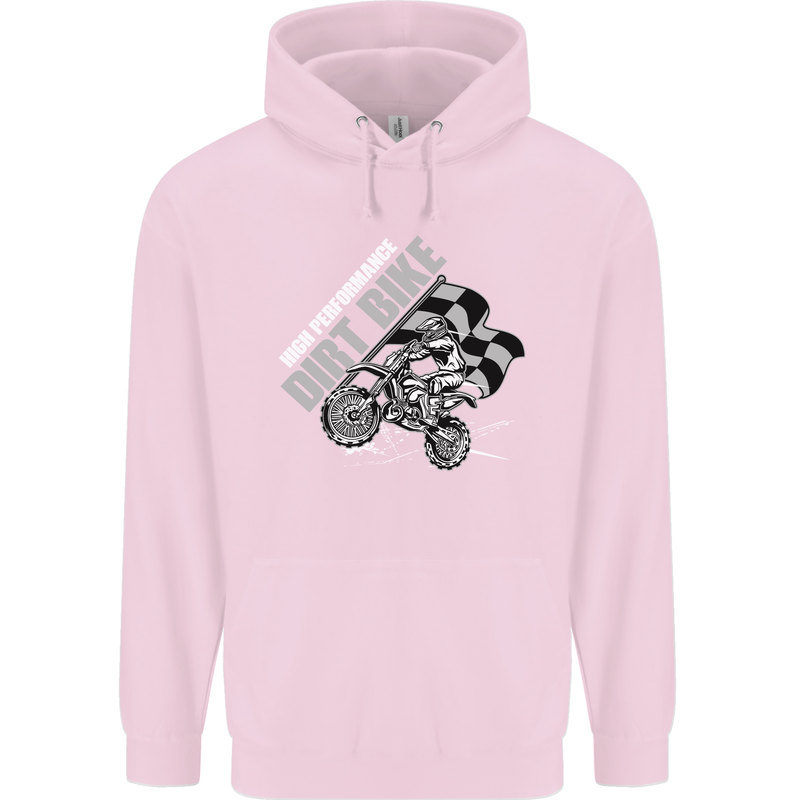 Motocross Dirt Bike MotoX Scrambling Childrens Kids Hoodie Light Pink