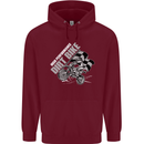 Motocross Dirt Bike MotoX Scrambling Childrens Kids Hoodie Maroon