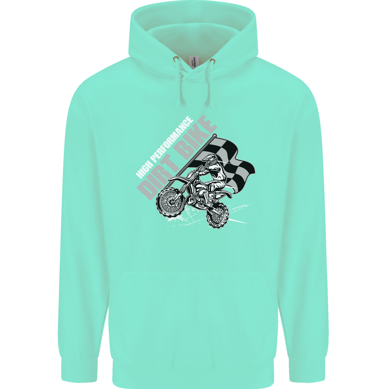 Motocross Dirt Bike MotoX Scrambling Childrens Kids Hoodie Peppermint