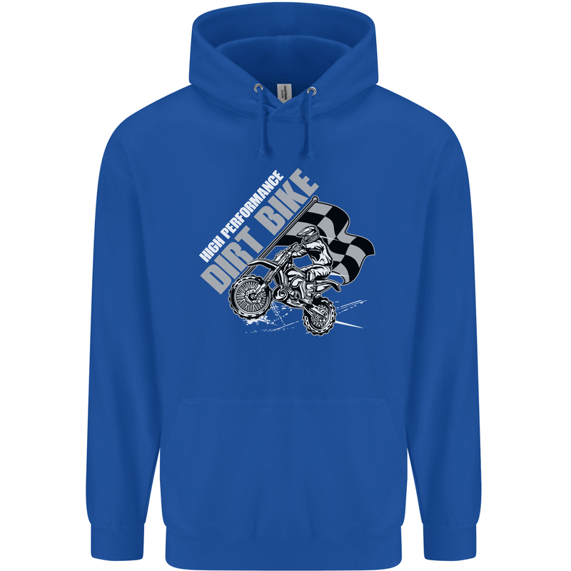 Motocross Dirt Bike MotoX Scrambling Childrens Kids Hoodie Royal Blue