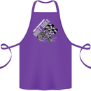 Motocross Dirt Bike MotoX Scrambling Cotton Apron 100% Organic Purple