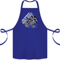 Motocross Dirt Bike MotoX Scrambling Cotton Apron 100% Organic Royal Blue