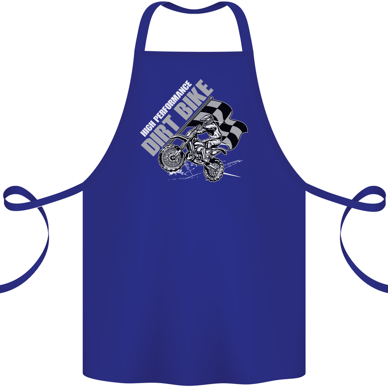 Motocross Dirt Bike MotoX Scrambling Cotton Apron 100% Organic Royal Blue