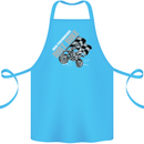 Motocross Dirt Bike MotoX Scrambling Cotton Apron 100% Organic Turquoise