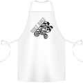 Motocross Dirt Bike MotoX Scrambling Cotton Apron 100% Organic White