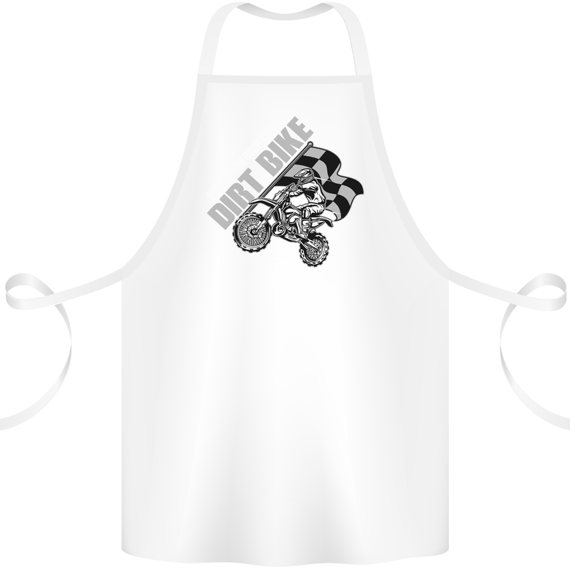 Motocross Dirt Bike MotoX Scrambling Cotton Apron 100% Organic White