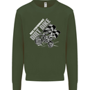 Motocross Dirt Bike MotoX Scrambling Kids Sweatshirt Jumper Forest Green