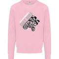 Motocross Dirt Bike MotoX Scrambling Kids Sweatshirt Jumper Light Pink