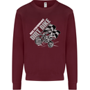Motocross Dirt Bike MotoX Scrambling Kids Sweatshirt Jumper Maroon