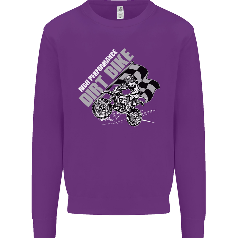 Motocross Dirt Bike MotoX Scrambling Kids Sweatshirt Jumper Purple