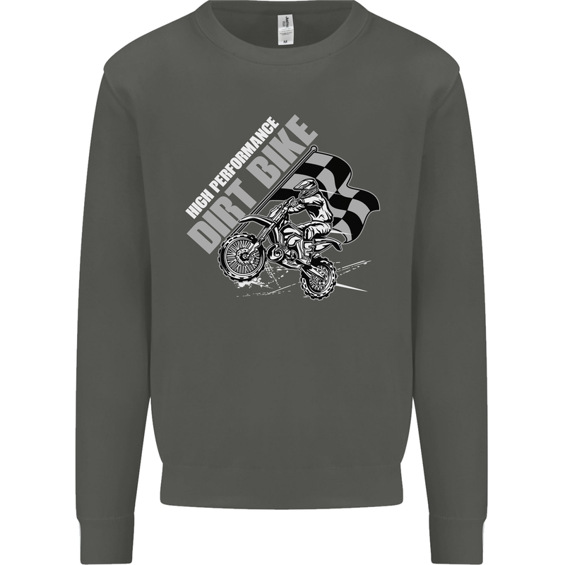 Motocross Dirt Bike MotoX Scrambling Kids Sweatshirt Jumper Storm Grey