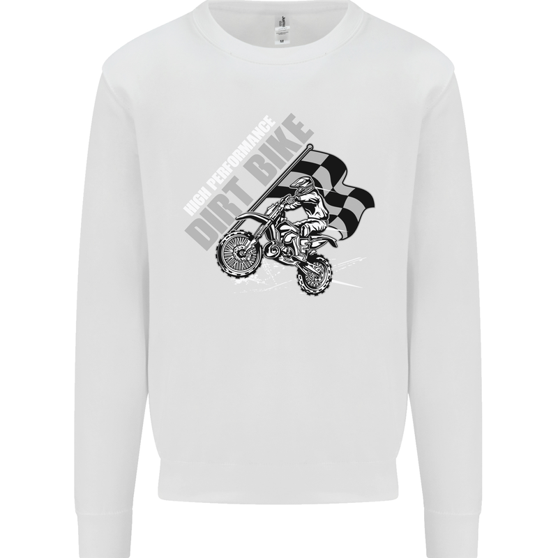 Motocross Dirt Bike MotoX Scrambling Kids Sweatshirt Jumper White