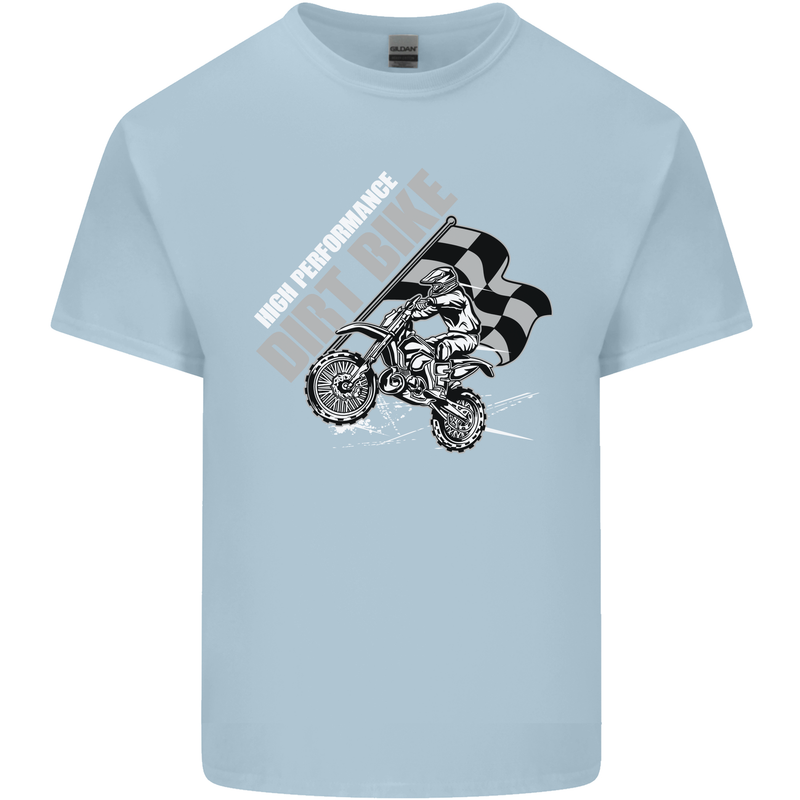 Motocross Dirt Bike MotoX Scrambling Kids T-Shirt Childrens Light Blue