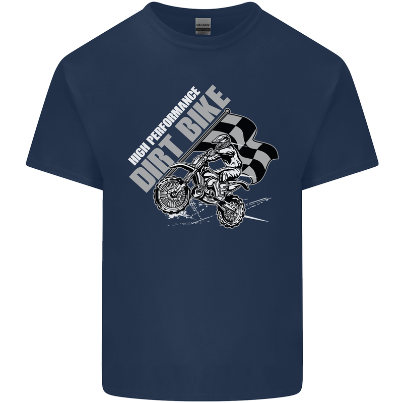 Motocross Dirt Bike MotoX Scrambling Kids T-Shirt Childrens Navy Blue