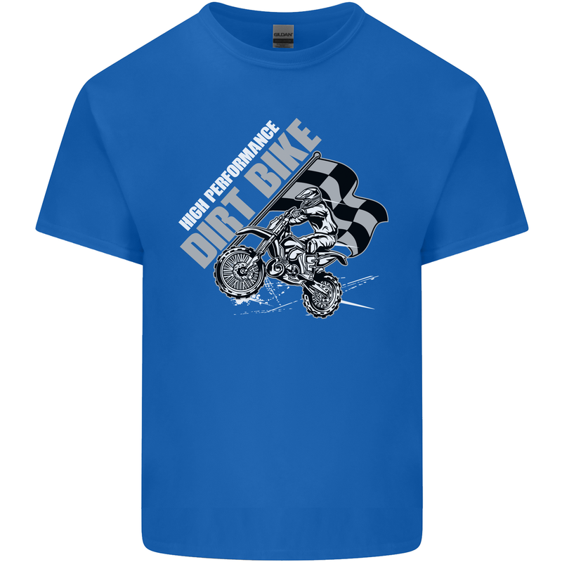 Motocross Dirt Bike MotoX Scrambling Kids T-Shirt Childrens Royal Blue