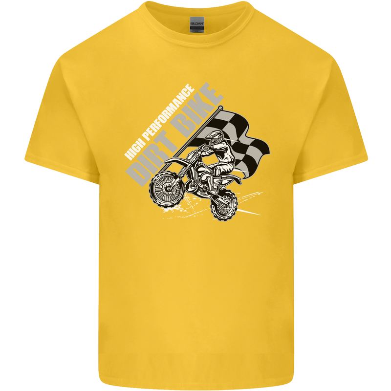Motocross Dirt Bike MotoX Scrambling Kids T-Shirt Childrens Yellow