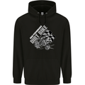 Motocross Dirt Bike MotoX Scrambling Mens 80% Cotton Hoodie Black