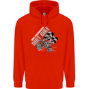 Motocross Dirt Bike MotoX Scrambling Mens 80% Cotton Hoodie Bright Red