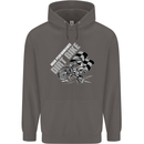Motocross Dirt Bike MotoX Scrambling Mens 80% Cotton Hoodie Charcoal