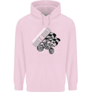 Motocross Dirt Bike MotoX Scrambling Mens 80% Cotton Hoodie Light Pink