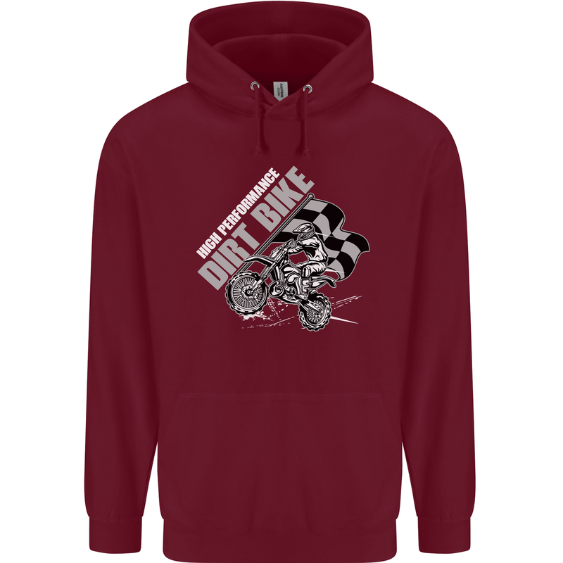 Motocross Dirt Bike MotoX Scrambling Mens 80% Cotton Hoodie Maroon