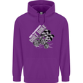 Motocross Dirt Bike MotoX Scrambling Mens 80% Cotton Hoodie Purple