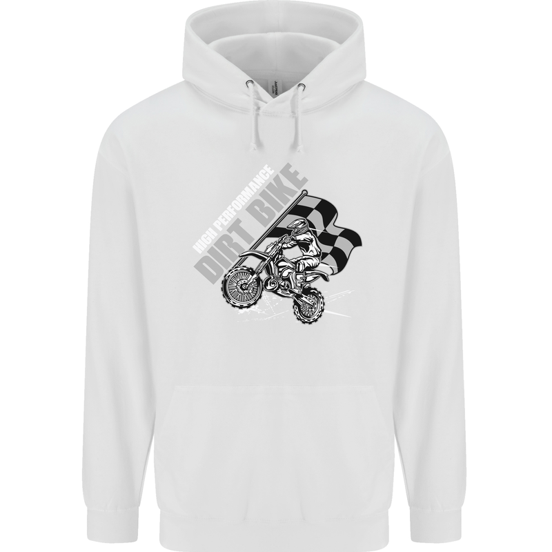 Motocross Dirt Bike MotoX Scrambling Mens 80% Cotton Hoodie White
