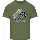 Motocross Dirt Bike MotoX Scrambling Mens Cotton T-Shirt Tee Top Military Green