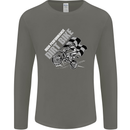 Motocross Dirt Bike MotoX Scrambling Mens Long Sleeve T-Shirt Charcoal