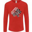 Motocross Dirt Bike MotoX Scrambling Mens Long Sleeve T-Shirt Red