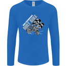 Motocross Dirt Bike MotoX Scrambling Mens Long Sleeve T-Shirt Royal Blue