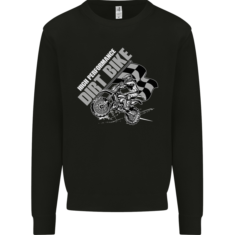 Motocross Dirt Bike MotoX Scrambling Mens Sweatshirt Jumper Black